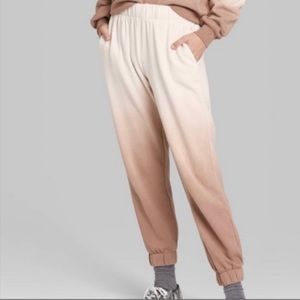 Wild Fable white/brown ombré sweatpants - Small